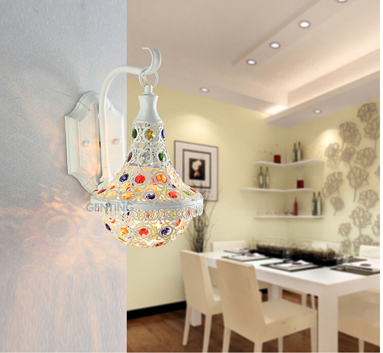 d180mm h300mm white modern home tiffany crystal wall lamp mixed color white diner light bar/ cafe light ac90-265v