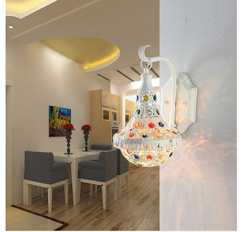 d180mm h300mm white modern home tiffany crystal wall lamp mixed color white diner light bar/ cafe light ac90-265v