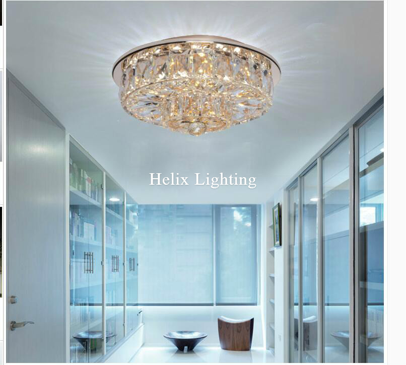 d280mm led ceiling lights ceiling lamp flush mount crystal light ac 90-260v surface mounted hallway ceiling lamp