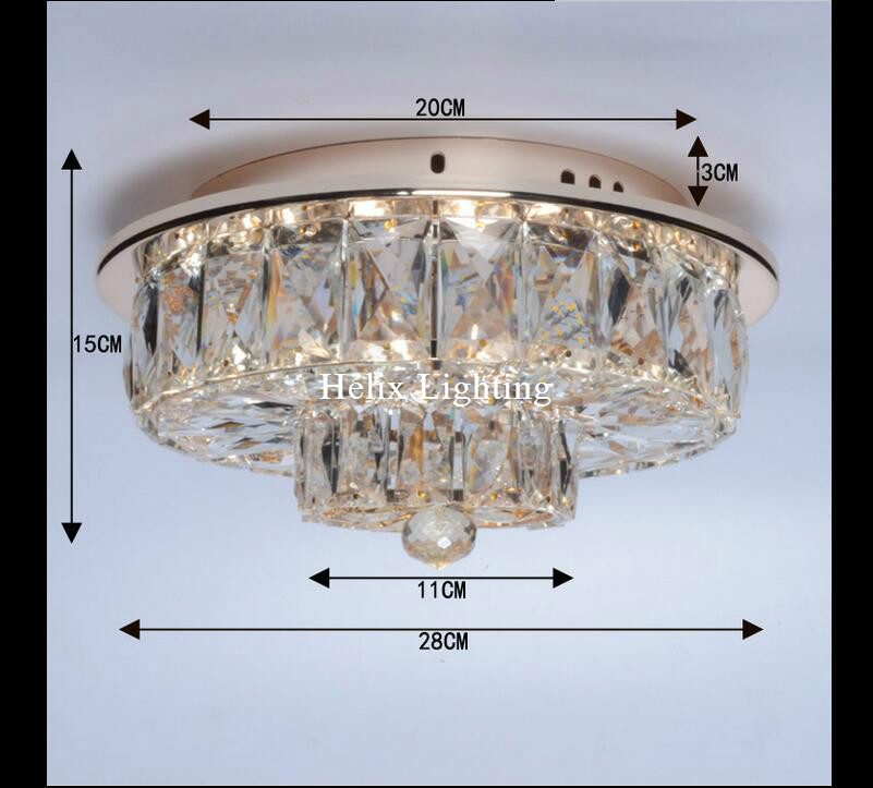 d280mm led ceiling lights ceiling lamp flush mount crystal light ac 90-260v surface mounted hallway ceiling lamp