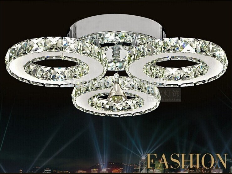 d500mm h150mm modern crystal led ceiling light / lamp / lighting fixture round amber crystal lighting