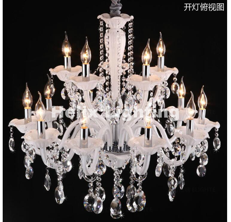 d85cm white modern crystal chandelier light fixture for home indoor fashion dining kitchen living room k9 crystals