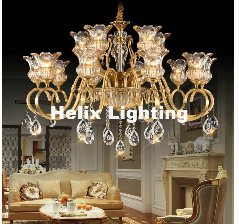 european bronze crystal chandelier light fixture brass luxurious crystal lustre lamp led brass color chandelier