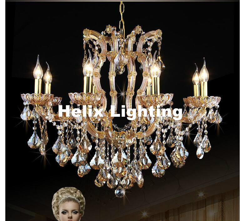 european candle chandelier crystal lighting fixture golden e14 modern incandescent luminaire lustres pendentes ac el lighting