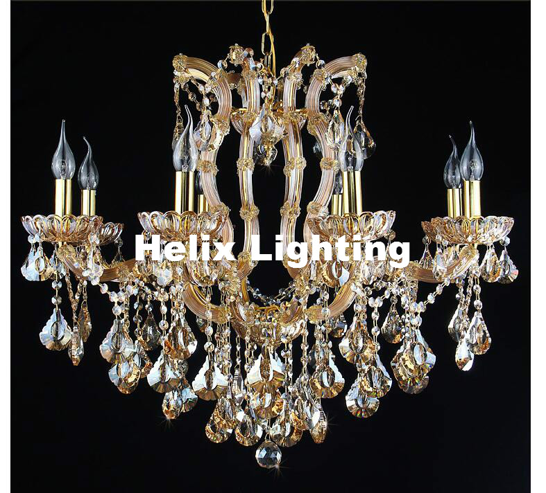 european candle chandelier crystal lighting fixture golden e14 modern incandescent luminaire lustres pendentes ac el lighting