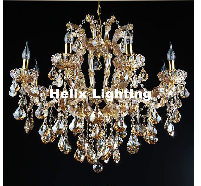 european candle chandelier crystal lighting fixture golden e14 modern incandescent luminaire lustres pendentes ac el lighting