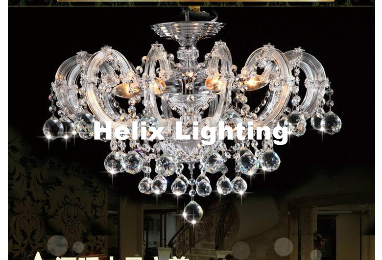 european modern clear white crystal chandelier lamp luster cristal pendent light fixture e14 led ac candle lamp guaranteed