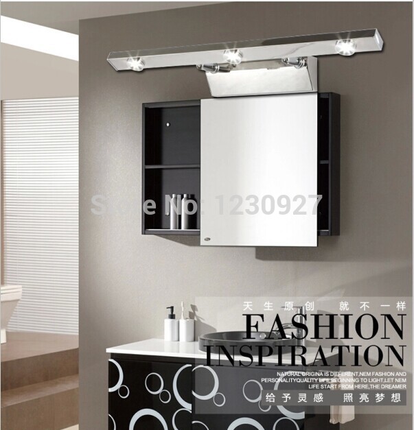 factory 9w 90-260v led durability mirror lights stainless steel waterproof bathroom mirror front makeup lamps bedroom wall lamp