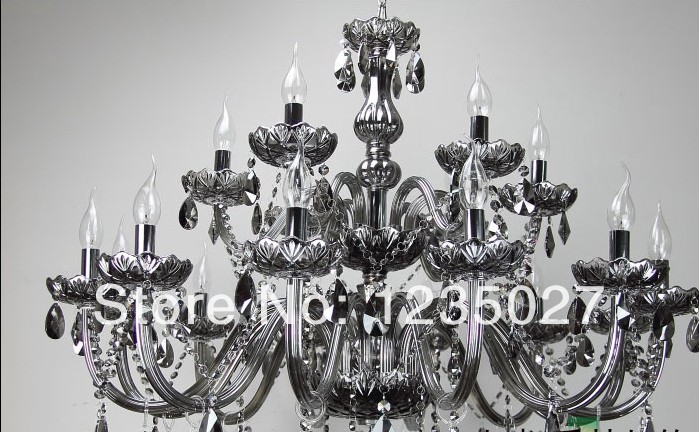 fast 18 lights smoky grey fashion of luxury crystal large chandelier modern crystal chandelier lighting