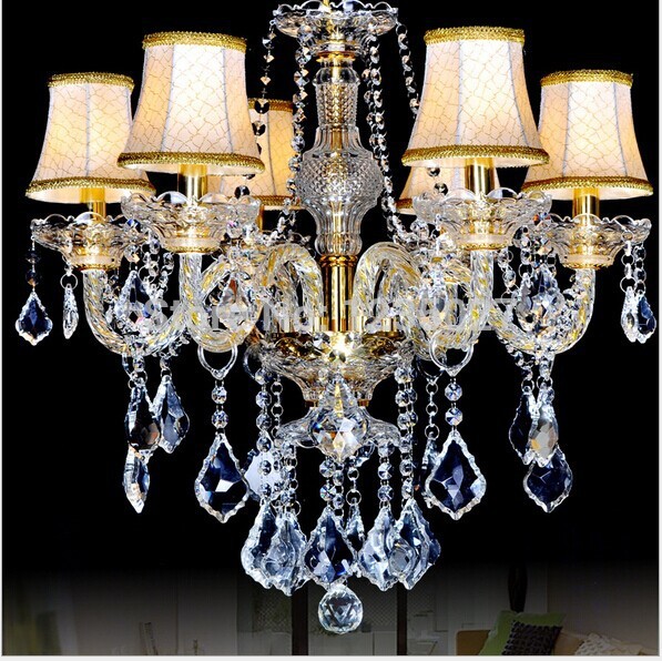 fast 6 bulbs european candle modern crystal chandelier ceiling bedroom living room el decor light fixture e14 lamp