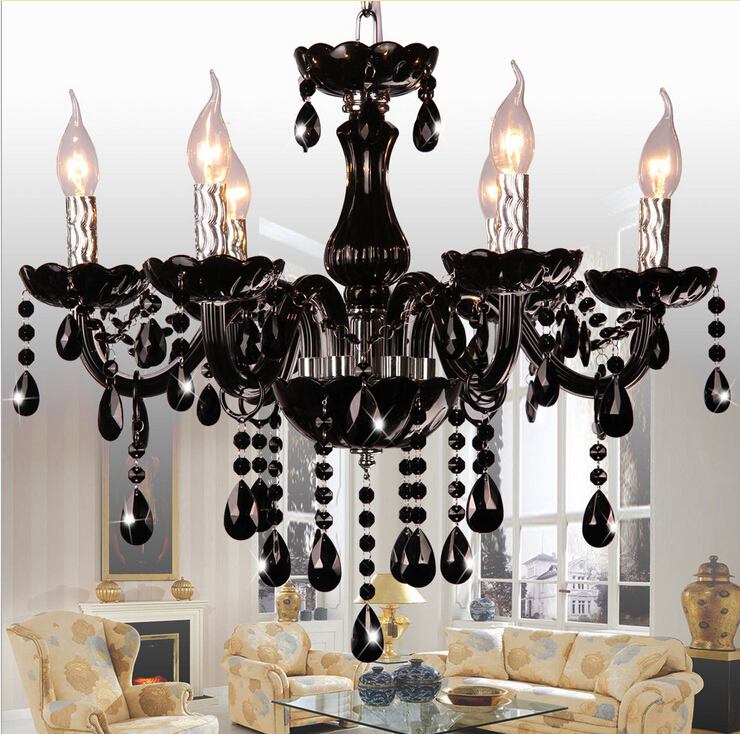 fast whole price modern black chandelier lamp with e14 lamps sy3033/6l d570mm h600mm