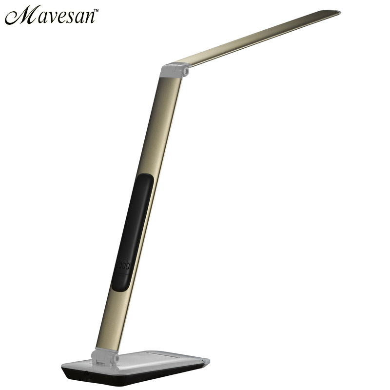 folding eye protection led reading study light with calendar alarm colck for business or study desk lamp