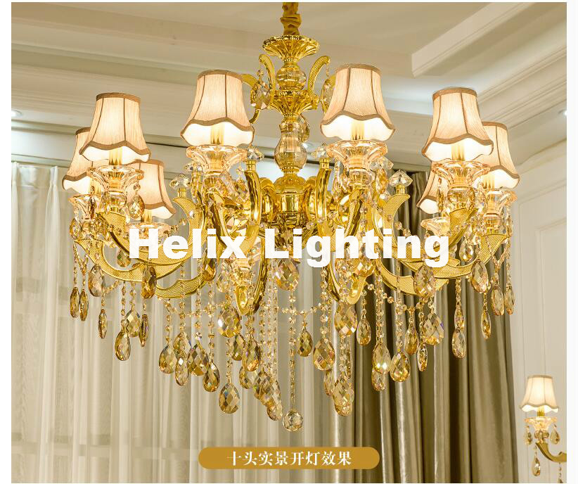 gold finishing lustres chandelier genuine vintage crystal chandelier e14 led golden chandelier shades included