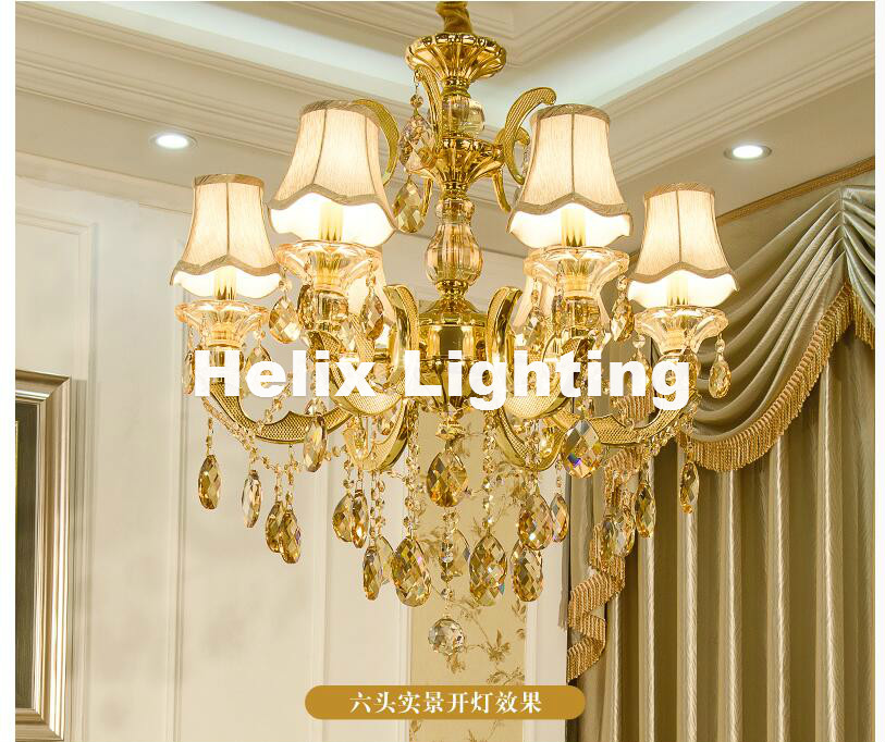 gold finishing lustres chandelier genuine vintage crystal chandelier e14 led golden chandelier shades included