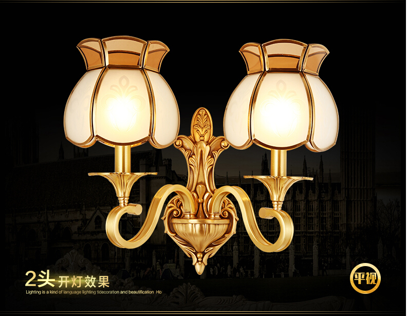 golden brass wall lamp indoor wall sconce lighting 1l and 2l design copper wall light decoration lamp