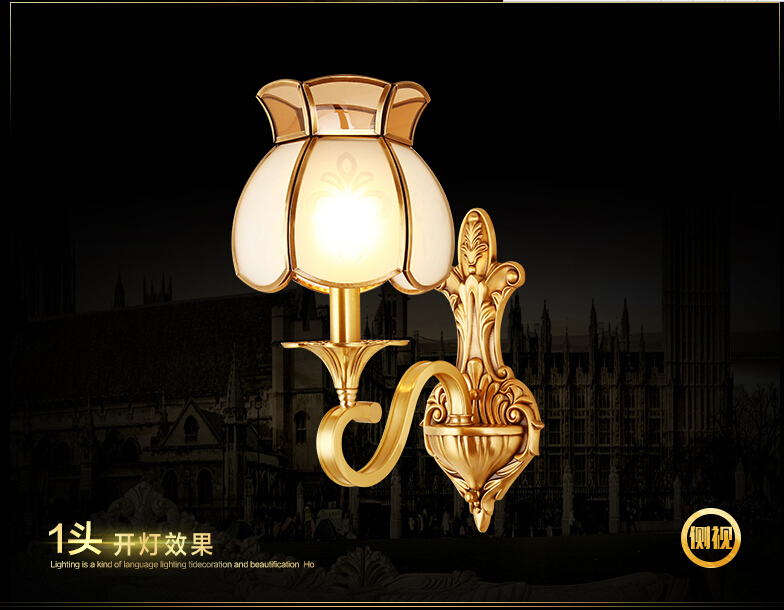 golden brass wall lamp indoor wall sconce lighting 1l and 2l design copper wall light decoration lamp