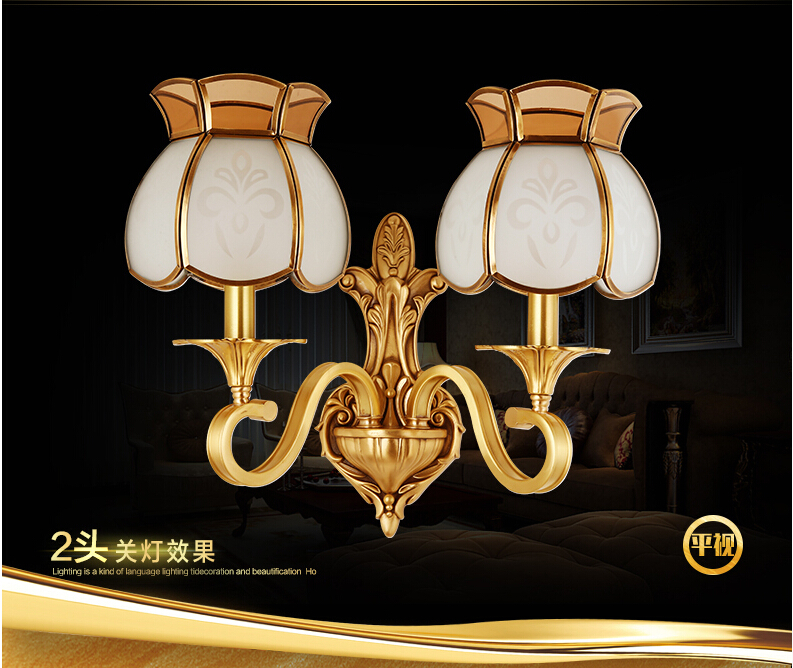 golden brass wall lamp indoor wall sconce lighting 1l and 2l design copper wall light decoration lamp