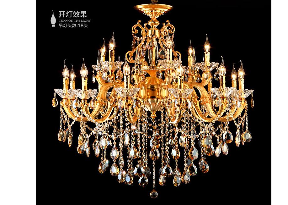 golden luxurious k9 crystal chandelier zinc alloy lustres de cristal chandeliers 6 arms optional home decoration