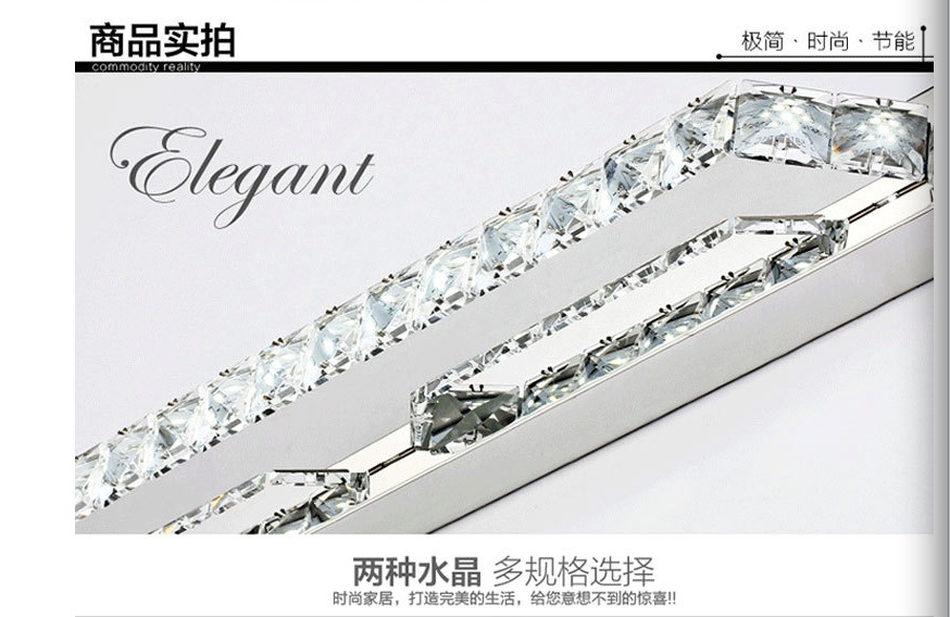 good quality 10w 40cm long crystal wall lamp led bathroom mirror lights fixture indoor stainless steel ac