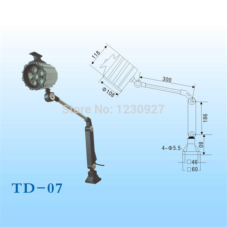 high qulity 12w 110v/220v waterproof led long arm fold working lamp / machine work lights / lighting / equipment lamp