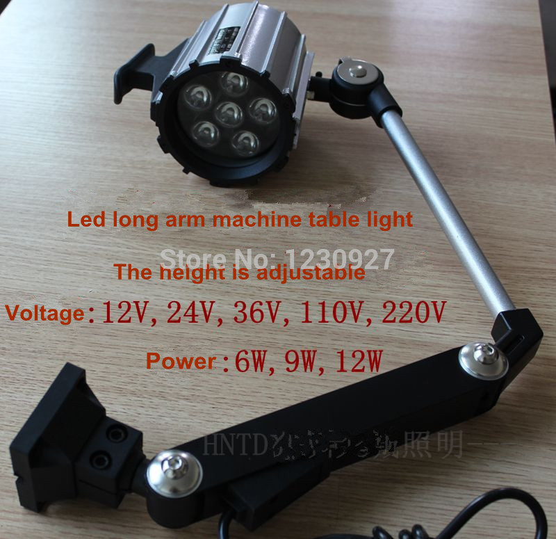 high qulity 12w 110v/220v waterproof led long arm fold working lamp / machine work lights / lighting / equipment lamp