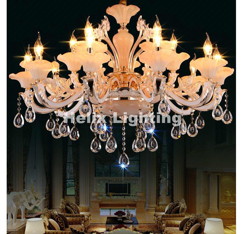 jade chandelier 8 arms luxury crystal light fashion ceiling crystal light modern large chandeliers guaranteed