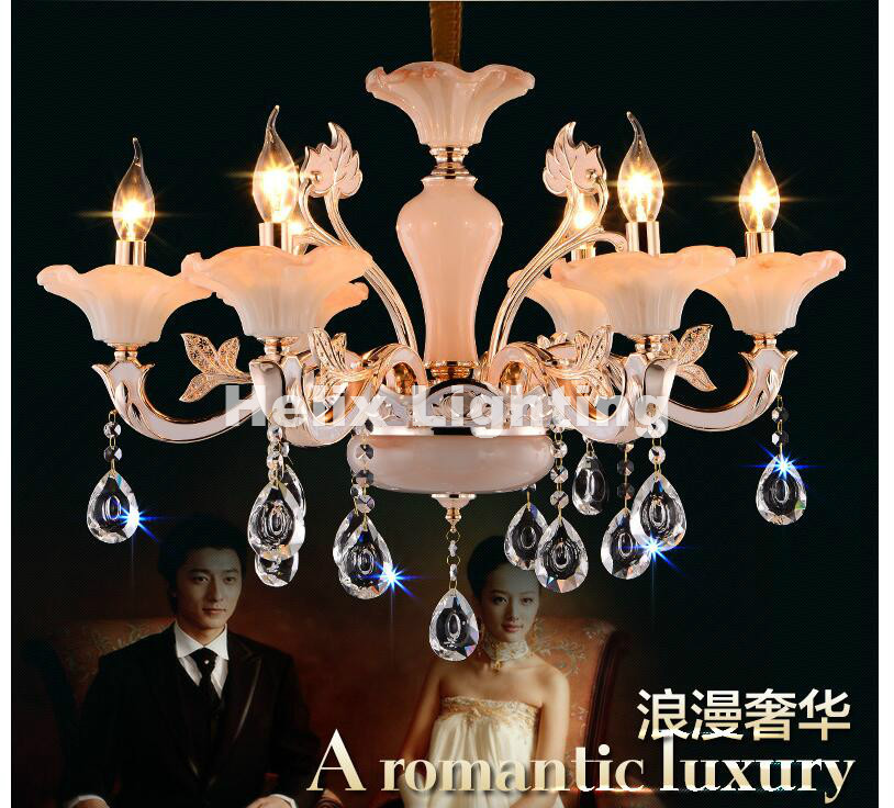 jade chandelier 8 arms luxury crystal light fashion ceiling crystal light modern large chandeliers guaranteed