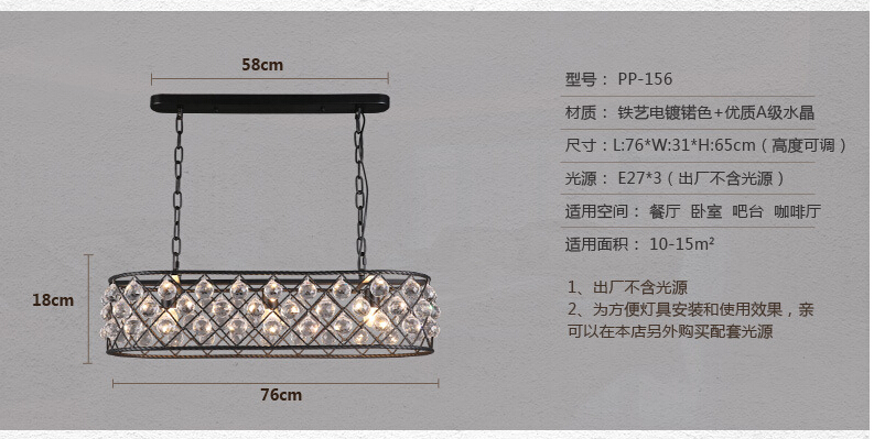 l780mm w330mm luxury north european top k9 crystal chandelier light e living room dining room ac 110-240v