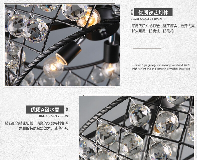 l780mm w330mm luxury north european top k9 crystal chandelier light e living room dining room ac 110-240v