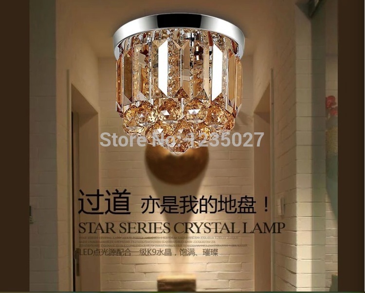 led crystal ceiling lamp modern square and round crystal chandelier flush mount lighting for office el room