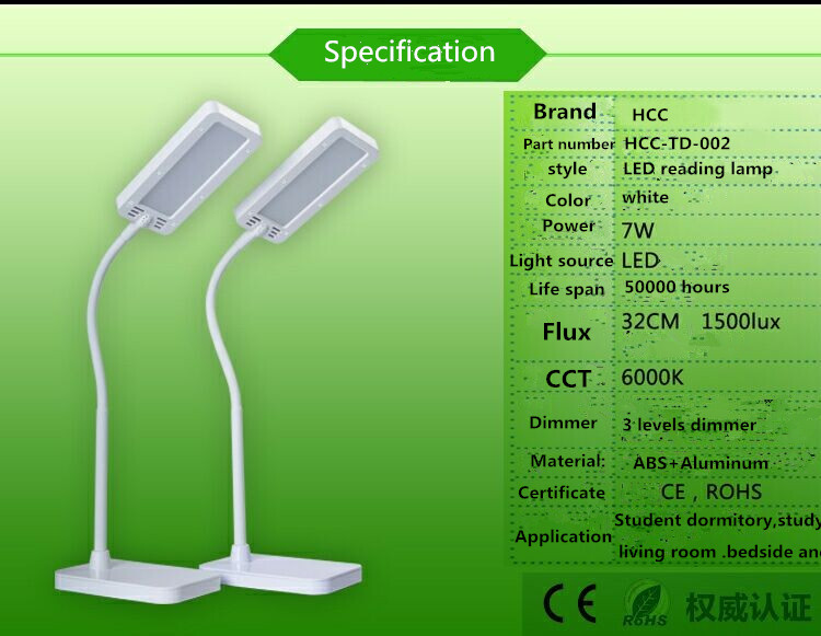 led desk lamp, flexible gooseneck table lamp 7w, 5 color temperatures with 5 brightness levels, touch control, mermory function