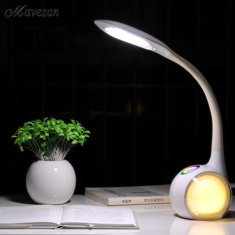 led table lamp eye protection with dimmer base reading table lamp adjustable night light for kids