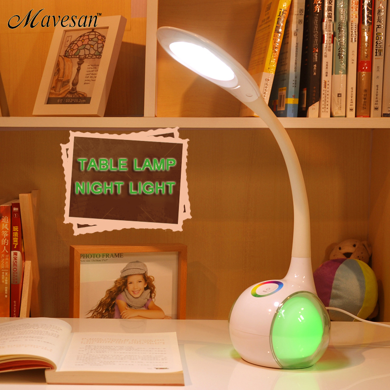 led table lamp eye protection with dimmer base reading table lamp adjustable night light for kids