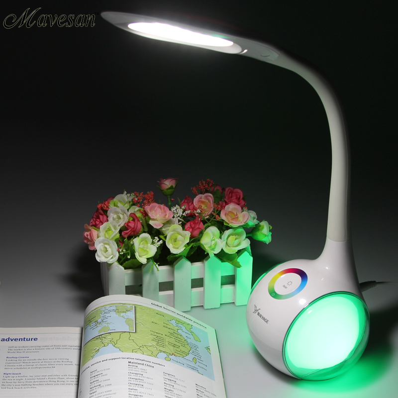 led table lamp eye protection with dimmer base reading table lamp adjustable night light for kids