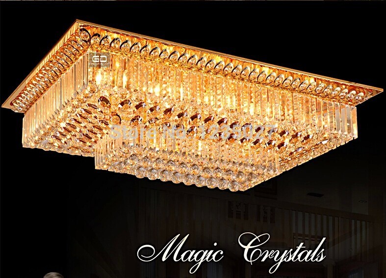 long size rectangle crystal pendant light fitting crystal chandelier ceiling lamp lighting w600*l800*h300mm