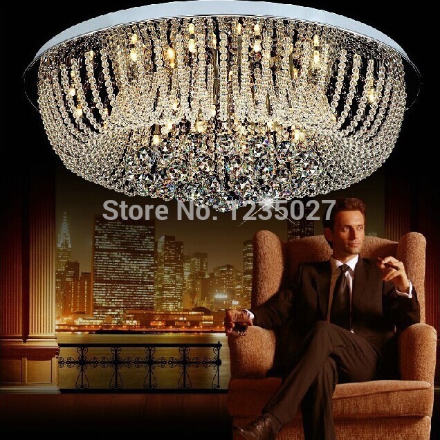 luxury ceiling light for living room crystal chrome ceiling crystal lamp led remote control ceiling round lighting lamps