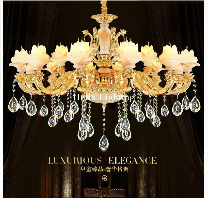 luxury european chandeliers luxury zinc alloy jade crystal chandelier lamp ac led k9 chandelier for home lighting