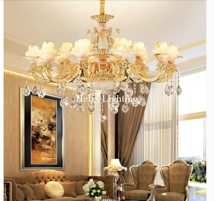 luxury european chandeliers luxury zinc alloy jade crystal chandelier lamp ac led k9 chandelier for home lighting