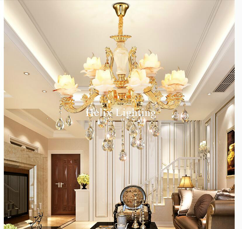 luxury european chandeliers luxury zinc alloy jade crystal chandelier lamp ac led k9 chandelier for home lighting