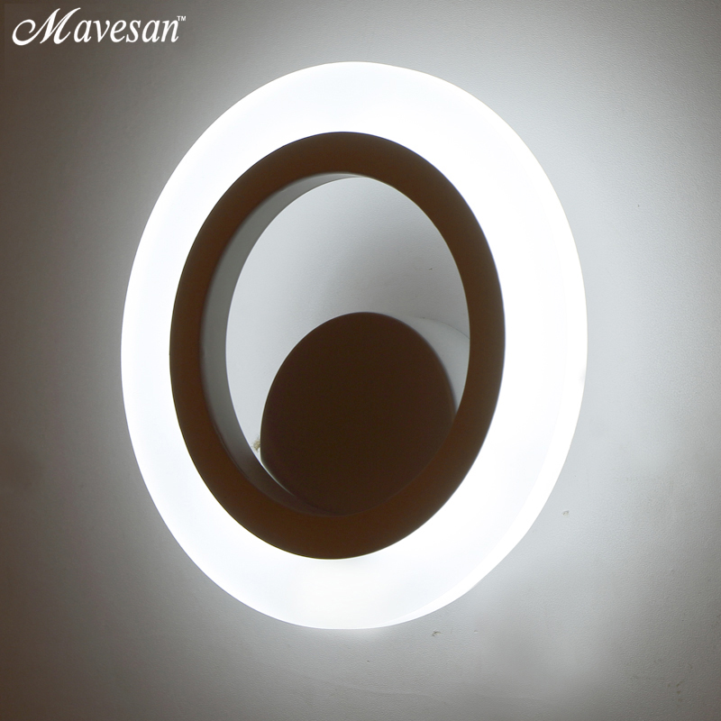 modern around led wall lamp for bathroom bedroom wall sconce white indoor lighting lamp