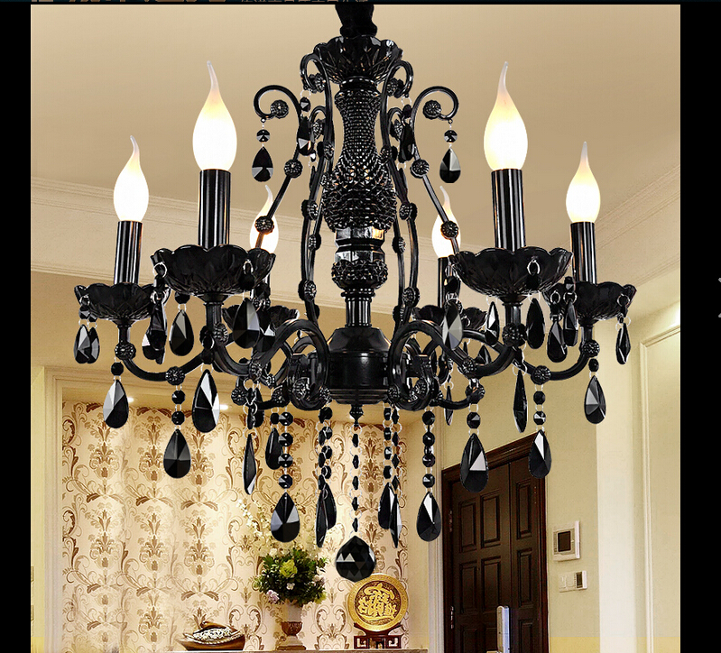 modern black candle chandelier nordic contemporary crystal chandeliers european crystal chandeliers lighting ac