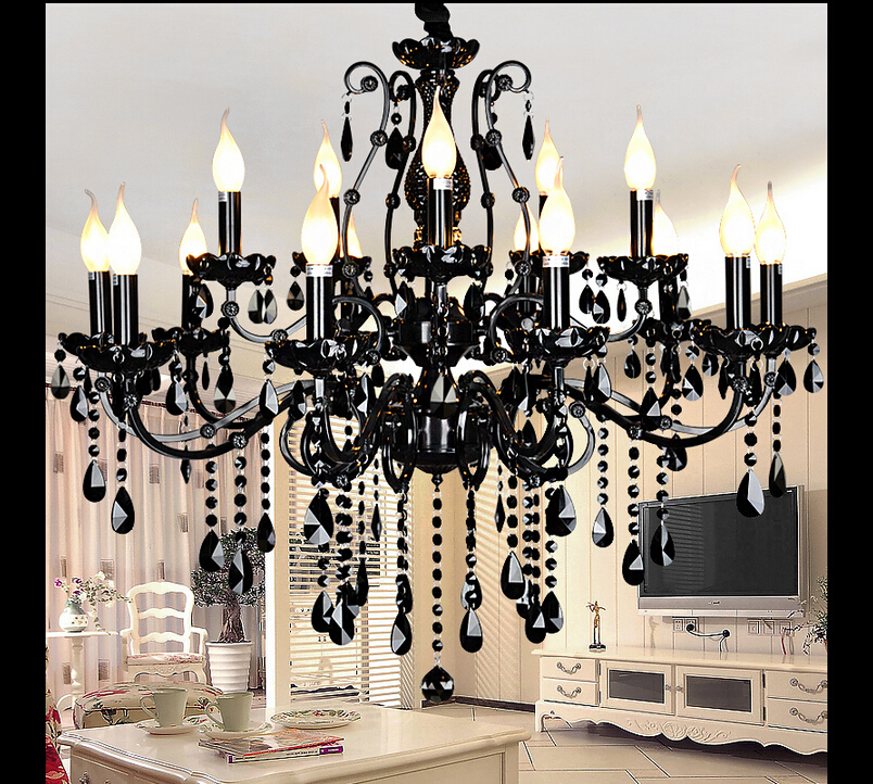 modern black candle chandelier nordic contemporary crystal chandeliers european crystal chandeliers lighting ac