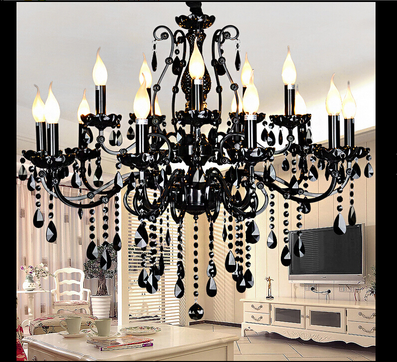 modern black candle chandelier nordic contemporary crystal chandeliers european crystal chandeliers lighting ac