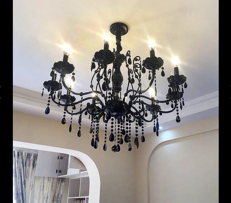 modern black candle chandelier nordic contemporary crystal chandeliers european crystal chandeliers lighting ac