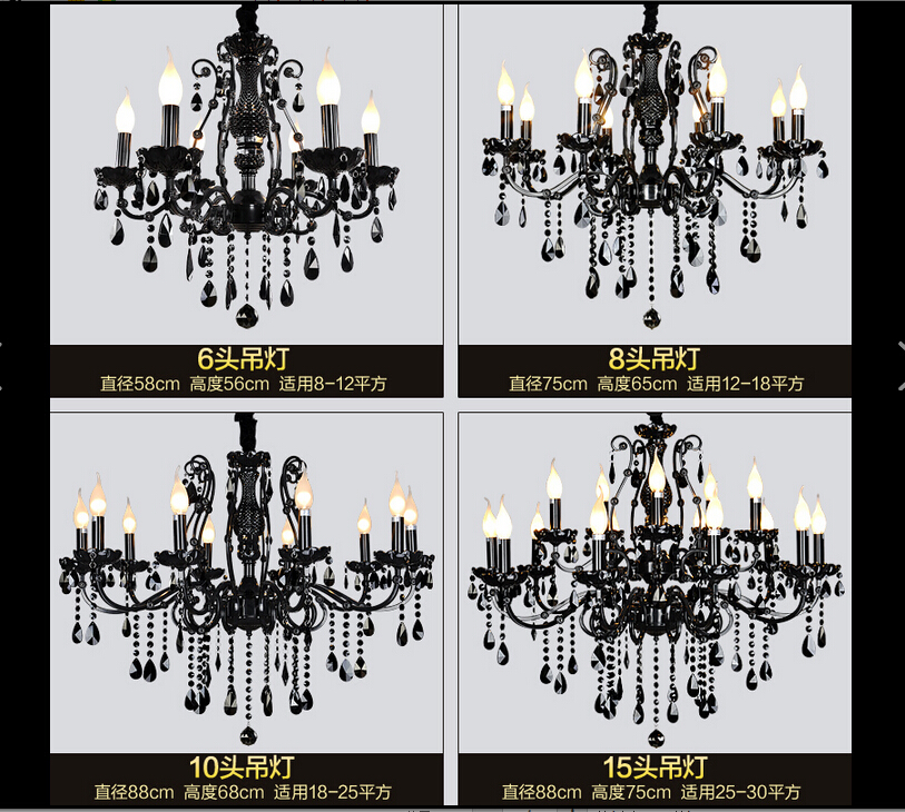 modern black candle chandelier nordic contemporary crystal chandeliers european crystal chandeliers lighting ac