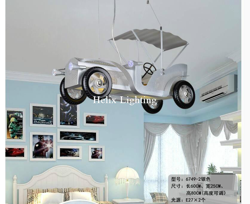 modern car design pendant light children room pendant lamp black silver color pendant bedroom light fixture restaurant lighting