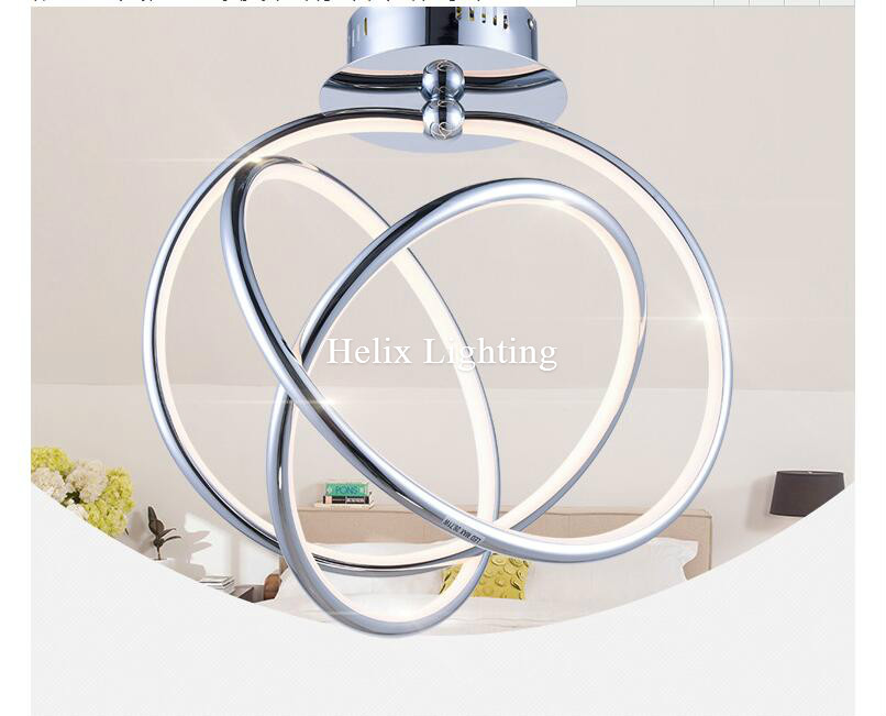 modern chrome led ceiling light fixture led ring lustre light large ac flush mounted led circles lamp lighting