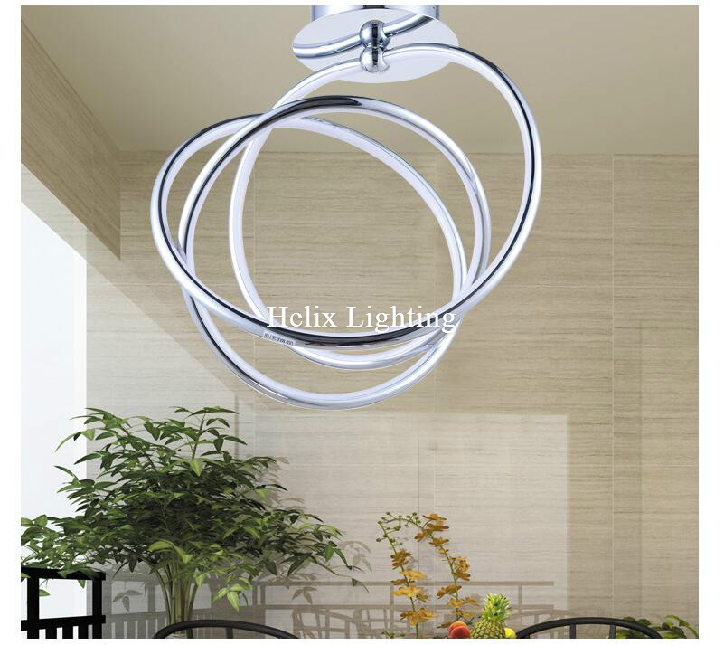 modern chrome led ceiling light fixture led ring lustre light large ac flush mounted led circles lamp lighting