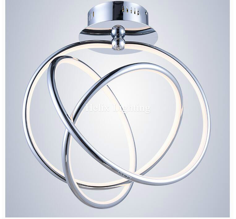 modern chrome led ceiling light fixture led ring lustre light large ac flush mounted led circles lamp lighting