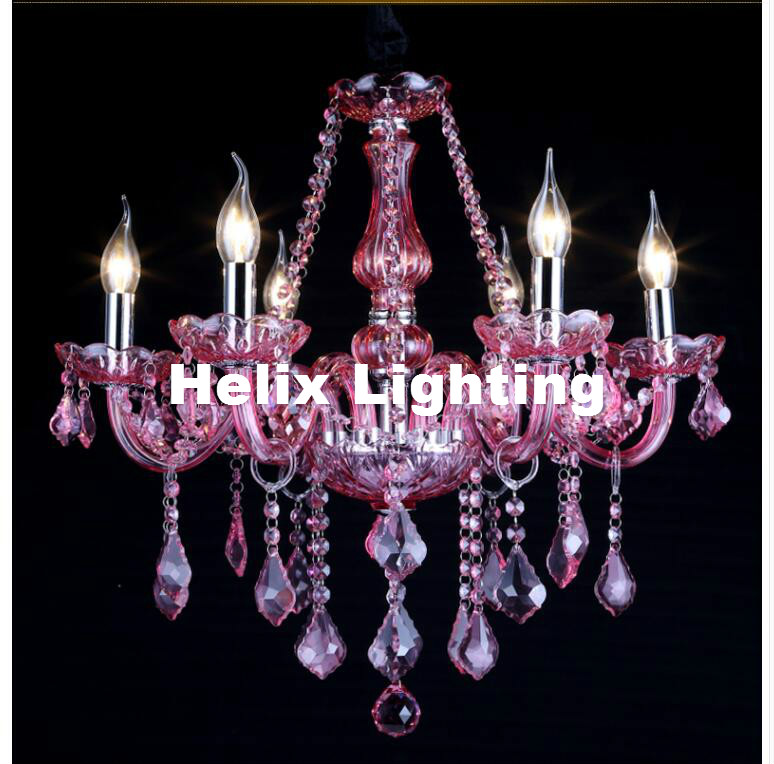 modern crystal chandelier lighting luxury pink glass chandeliers lamp suspended light lustres de cristal lamp